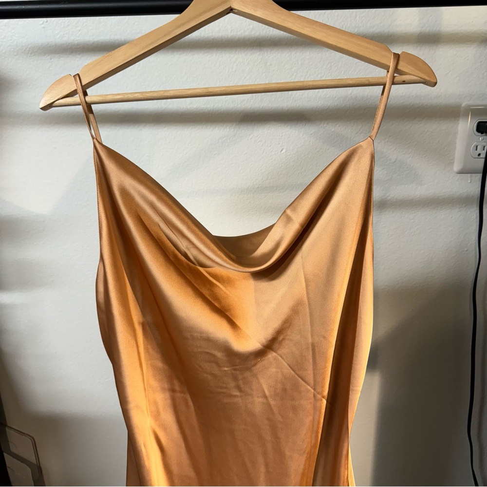 Petal and Pup Gold Satin Dress